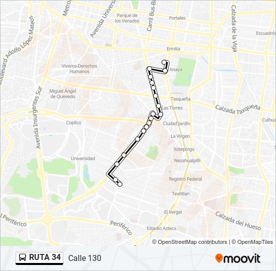 RUTA 34 bus Line Map