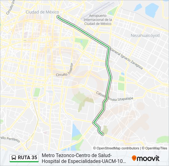 Mapa de RUTA 35 de autobús