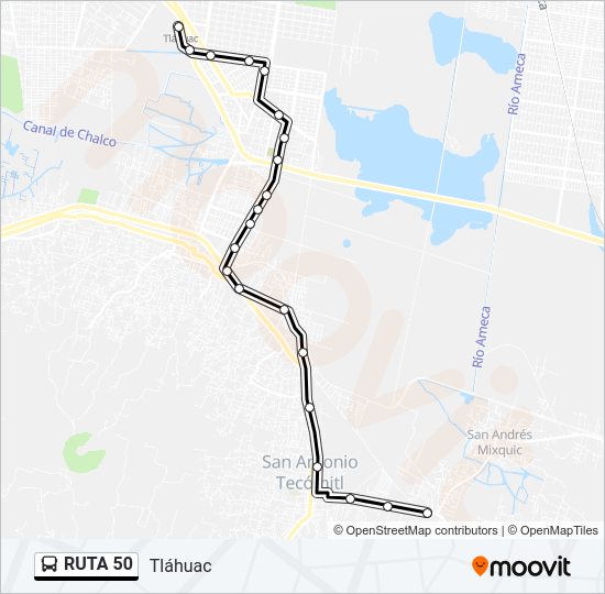 Mapa de RUTA 50 de autobús