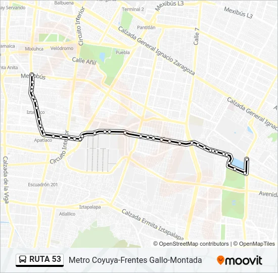 RUTA 53 Bus Line Map