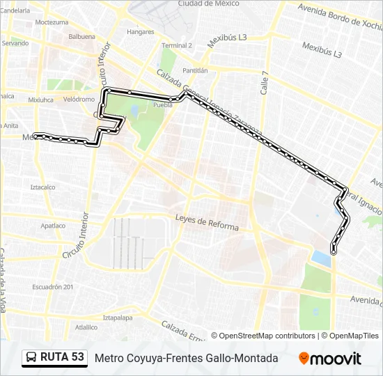 RUTA 53 Bus Line Map