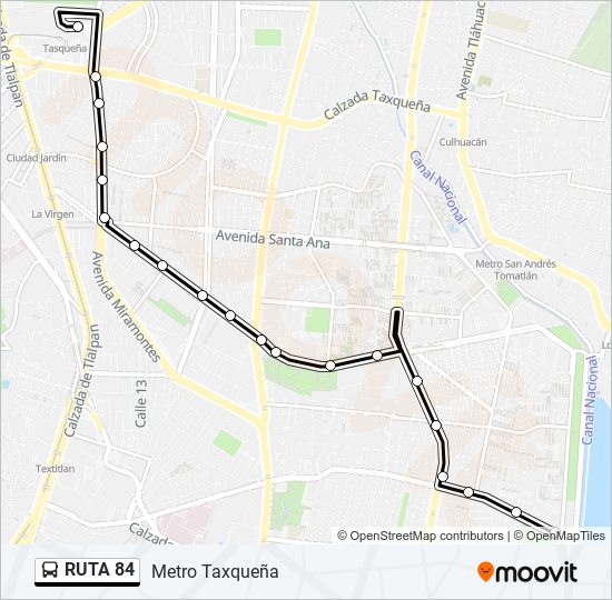 Mapa de RUTA 84 de autobús