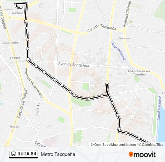 RUTA 84 Bus Line Map