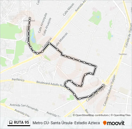 RUTA 95 Bus Line Map