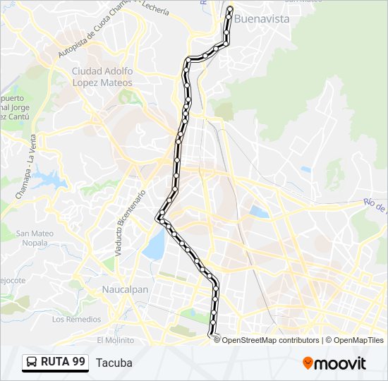 Mapa de RUTA 99 de autobús