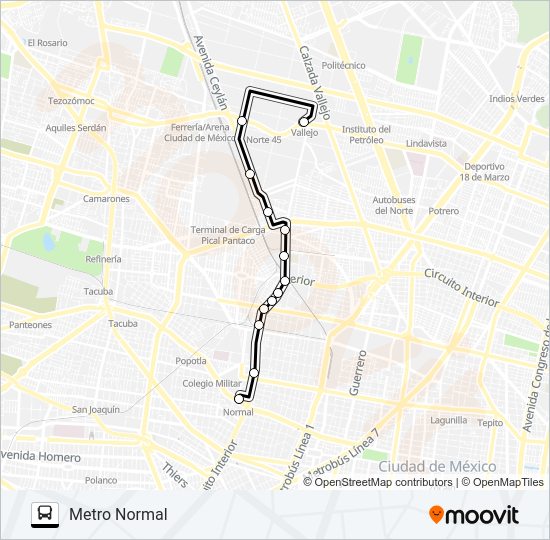 Mapa de RUTA 106 de autobús