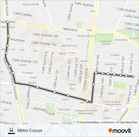 RUTA 108 Bus Line Map