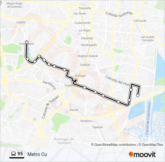 95 Bus Line Map