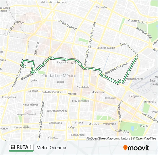 RUTA 1 Bus Line Map