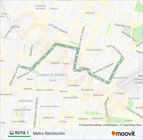 RUTA 1 Bus Line Map