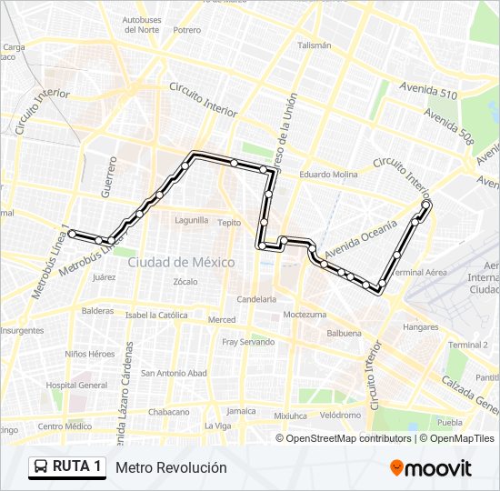 ruta 1 Route: Schedules, Stops & Maps - Metro Revolución (Updated)