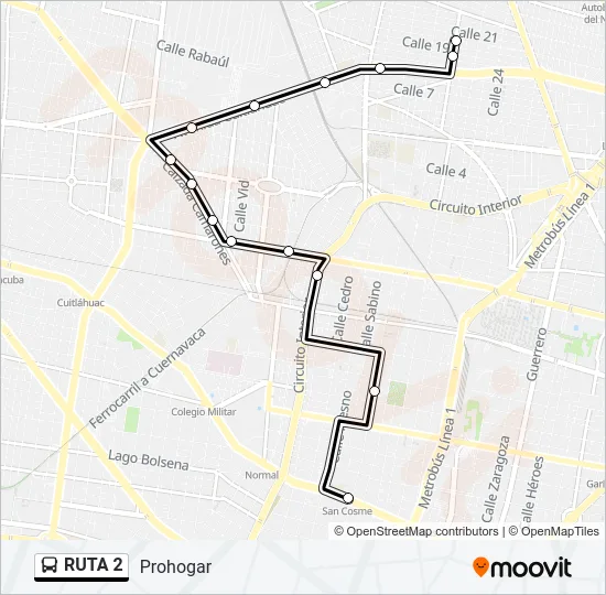 RUTA 2 Bus Line Map