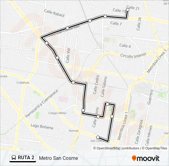 RUTA 2 Bus Line Map