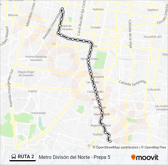 RUTA 2 Bus Line Map