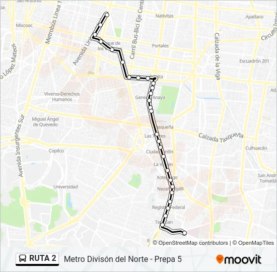 RUTA 2 Bus Line Map
