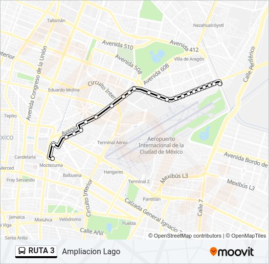 Mapa de RUTA 3 de autobús