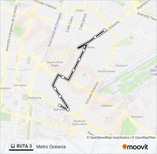 RUTA 3 Bus Line Map