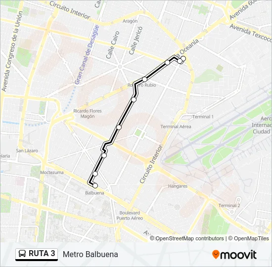 RUTA 3 Bus Line Map