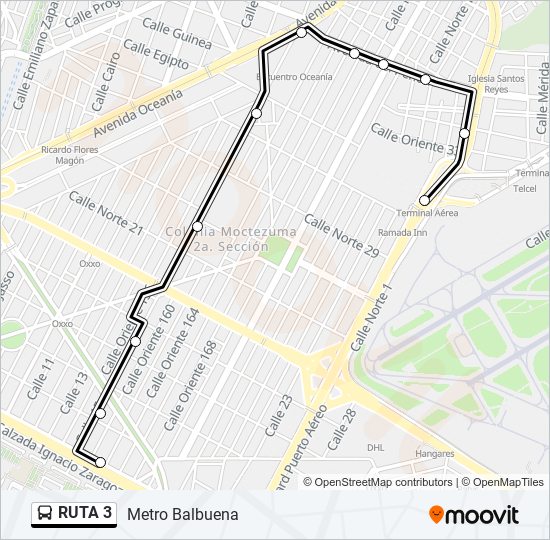 Mapa de RUTA 3 de autobús