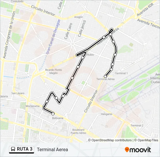 RUTA 3 Bus Line Map