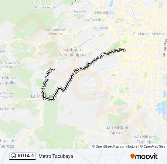 Mapa de RUTA 4 de autobús