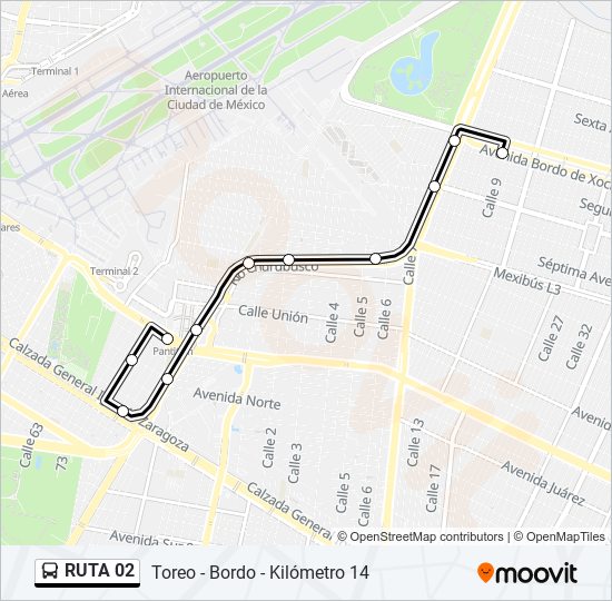 Mapa de RUTA 02 de autobús