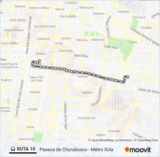 RUTA 10 Bus Line Map