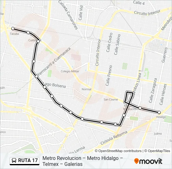 RUTA 17 Bus Line Map
