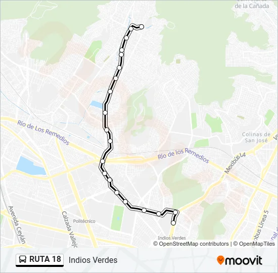 RUTA 18 Bus Line Map
