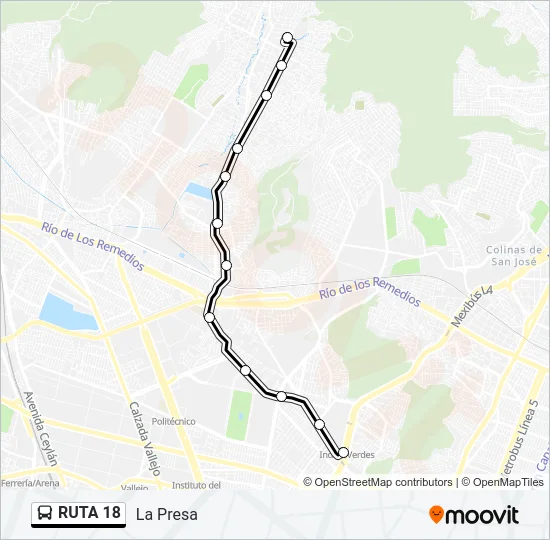 RUTA 18 Bus Line Map