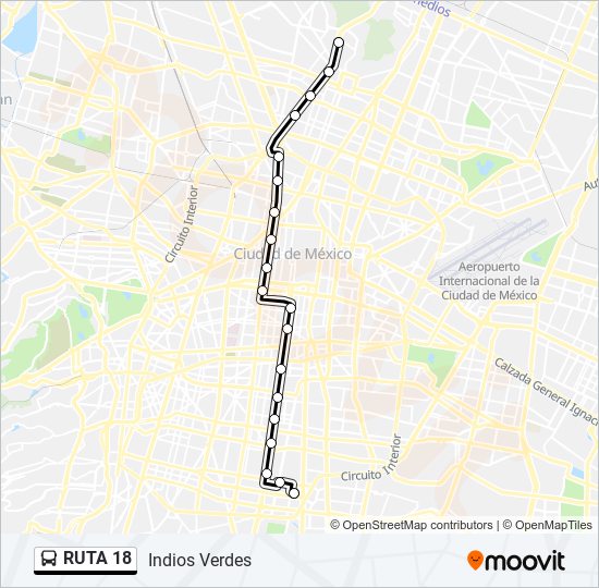 Mapa de RUTA 18 de autobús