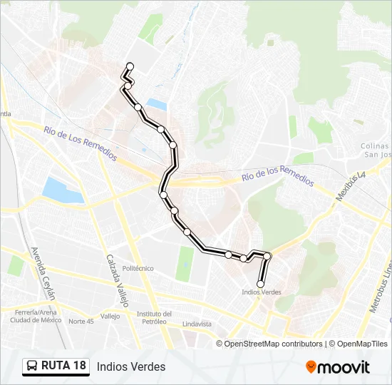 RUTA 18 Bus Line Map