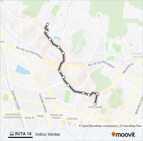 RUTA 18 bus Line Map