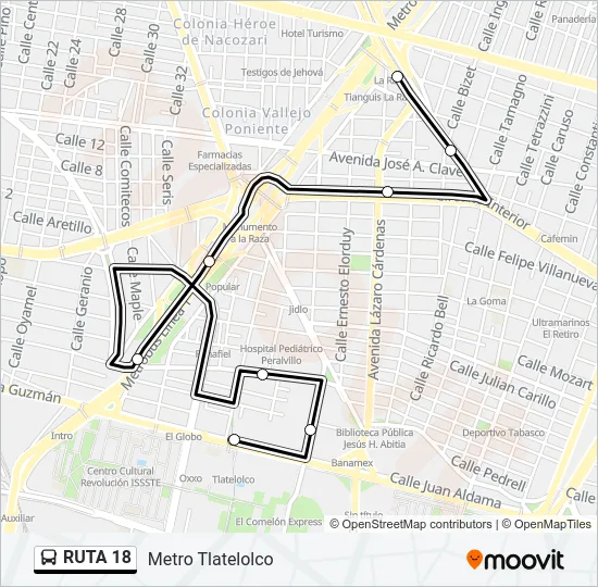 RUTA 18 Bus Line Map