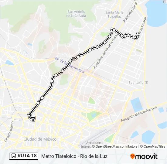 RUTA 18 Bus Line Map