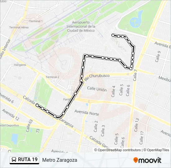 RUTA 19 Bus Line Map
