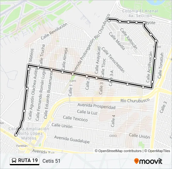 RUTA 19 Bus Line Map