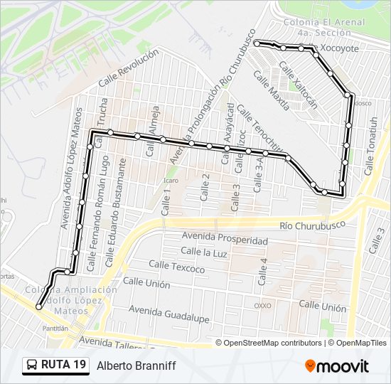 RUTA 19 bus Line Map