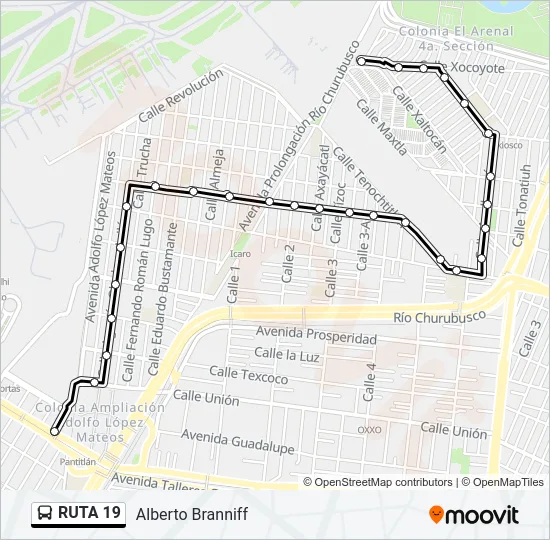 RUTA 19 Bus Line Map
