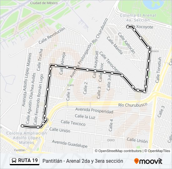 Mapa de RUTA 19 de autobús