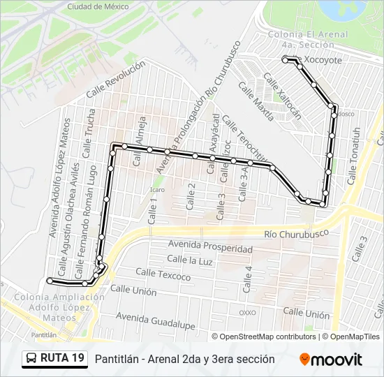 RUTA 19 Bus Line Map