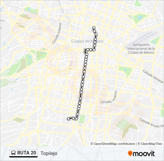 Mapa de RUTA 20 de autobús