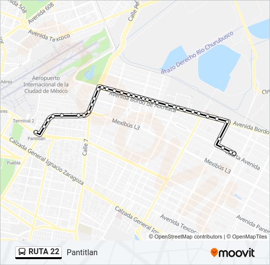 Mapa de RUTA 22 de autobús