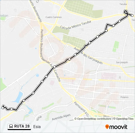 RUTA 28 Bus Line Map
