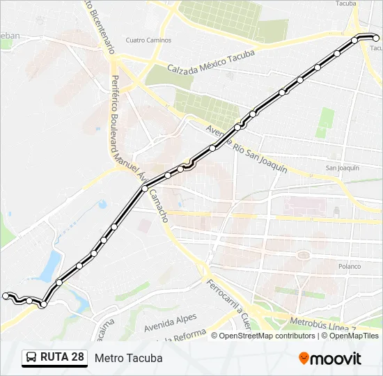 RUTA 28 Bus Line Map