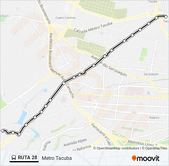 ruta 28 Route: Schedules, Stops & Maps - Metro Tacuba (Updated)