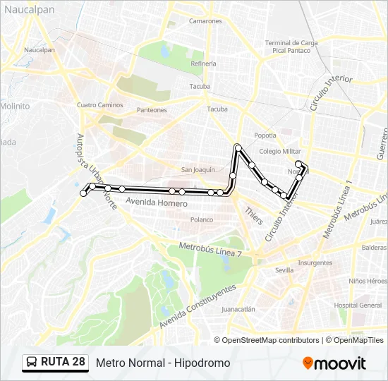 RUTA 28 Bus Line Map