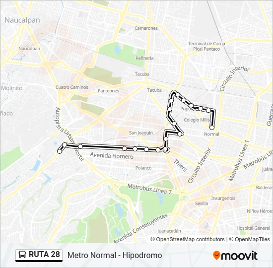 RUTA 28 Bus Line Map