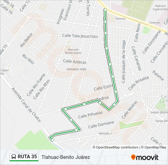 Mapa de RUTA 35 de autobús