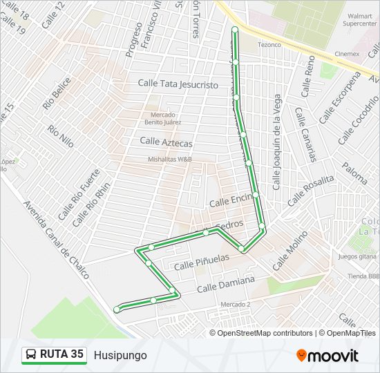 Mapa de RUTA 35 de autobús